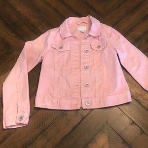 Girls Distressed Pink Denim Jacket